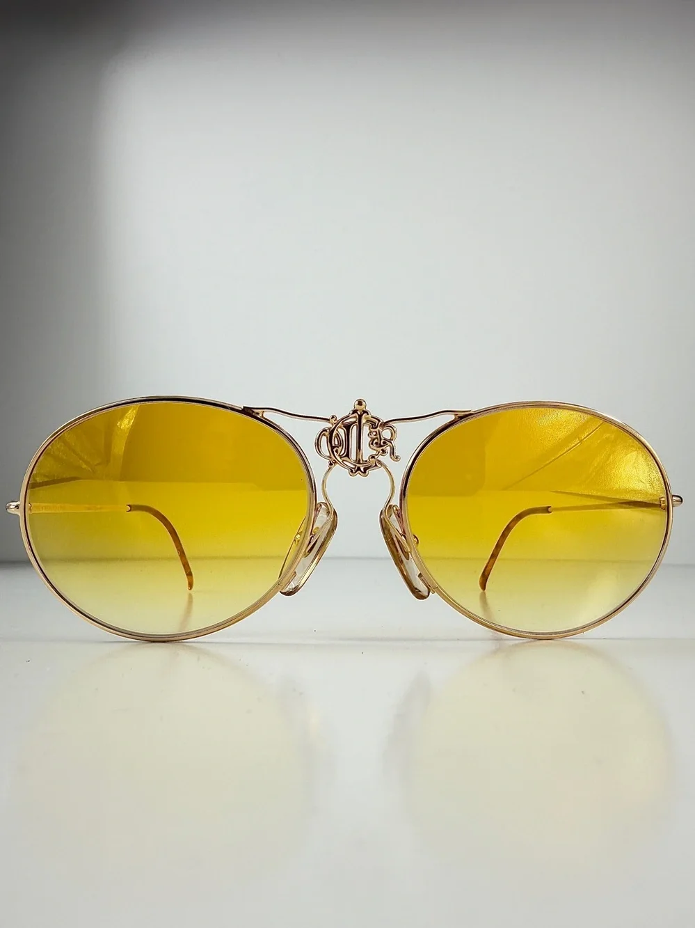 Dior 2640 Royal Crest DeadStock 80s Wire Aviator Custom Sunglasses Lens Full Set